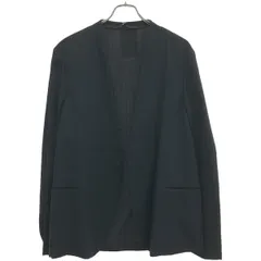【ATON】エイトン 　ネイビー　　　ノーカラージャケット TIME SALE] ATON エイトン ピケ ノーカラー ジャケット