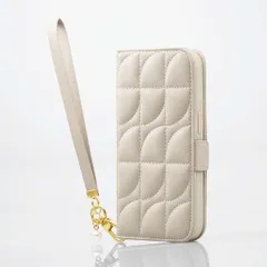 iPhone 14 Pro 用 ソフトレザー 手帳型 ケース グレージュ 1個