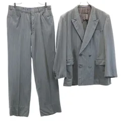 windsor tailor ashiya ストライプ柄 ゼニア生地 ダブル スーツ 上下 セットアップ グレー レディース 古着