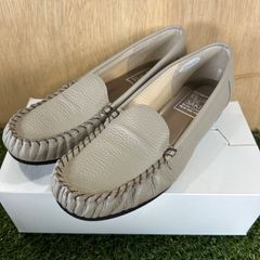 国産 レディース モカシン 天然皮革 22.5cm 23cm 23.5cm 24cm 24.5cm 25cm グレージュ 抗菌防臭 牛革 軽い 柔らかい 足になじむ 蒸れにくい シューズ 婦人靴　グレー