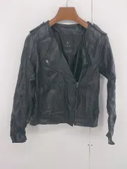 ◇ w closet ダブルクローゼット フェイクレザー 長袖 ライダースジャケット サイズF ブラック レディース E  【1306210014240】
