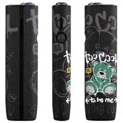 【特価セール】ONE/イルマ i ILUMA ワンに適合する（PUレザー製 360°全面保護 IQOS 耐衝撃 加熱式たばこ用ケース 極フィット勘合 可愛い熊模様 Votabell グリーン)