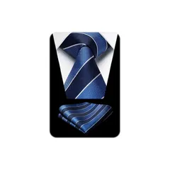 [HISDERN] ネイビー ネクタイ メンズ フォーマル ネクタイ ストライプ ポケットチーフ セット ブランド品 就活 成人式 二次会 入学式 HTS0865V18S