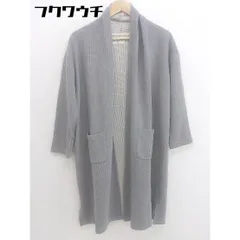■ nano universe The 1st. Floor コットン ニット セーター スリット 長袖 ロングカーディガン サイズF グレー レディース  【中古】 【1111080008882】