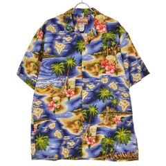 美品✨レインスプーナー リバースプリント アロハシャツ ワイキキ