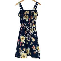 極美品 WILLSELECTION ウィルセレクション 花柄・ボタニカル 春夏 SS ワンピース ポリエステル ネイビー レディース M キャミワンピース【古着】【中古】【送料無料】