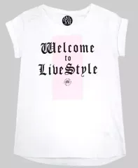 【中古】Tシャツ(女性アイドル) 安室奈美恵 レディスTシャツ ホワイト 「namie amuro LIVE STYLE 2014」