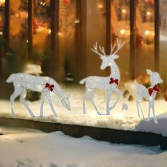 ガーデンライト クリスマス クリスマスライト インテリア イルミネーションライト 雑貨 ヤードライト トナカイ ホームデコ トナカイ 親子 4