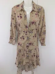 ◇ fifth フィフス 総柄 長袖 ロング ワンピース サイズS ベージュ系 レディース  【中古】 【1206140000224】