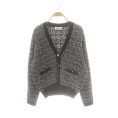スナイデル SNIDEL Sustainable ニットツイードカーディガン Vネック F ブラック /DF ■OS