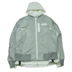 Sacai サカイ ジャケット 20AW CZ4697-097 ナイキ NRG LAYERED JKT レイヤード ボンバー ジャケット ベトナム製 グレー系 ホワイト系 L【中古】のサムネイル