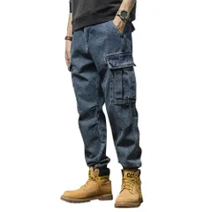 ヒップホップ カジュアル ズボン オシャレ ロング丈 作業着 多機能 カッコいい ジョガーパンツ デニム 大きいサイズ カーゴパンツ 春秋 メンズ ジンーズ [TYYRBMG]