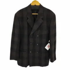 コムデギャルソンオム COMME des GARCONS HOMME チェック ウール ダブルテーラードジャケット 肉厚 ピーコート メンズ JPN：M 