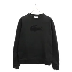 LACOSTE (ラコステ) コットン フロント ブランドマーク 長袖 クルーネック スウェットシャツ ブラック SH149EMのサムネイル