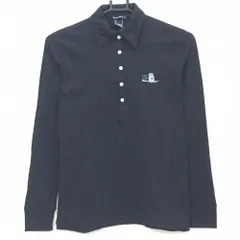 ★SALE価格★【美品】ゾーイ 長袖ポロシャツ ネイビー フクロウ刺しゅう レディース 40(L) ゴルフウェア ZOY