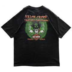 XL 00s ハーレーダビッドソン Tシャツ セントパトリックデー スカル 三つ葉 クローバー 葉巻 アイルランド ワンポイント エンブレム ビックサイズ コットン ブラック
