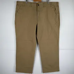 古着 カーハート Carhartt ダック ワークパンツ 作業着 ワンポイント ロゴ ストレート 大きいサイズ 特大 ビッグサイズ w50 L30  ベージュ メンズ