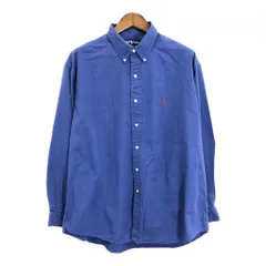 90年代 RALPH LAUREN ラルフローレン BLAKE 長袖シャツ ネイビー (メンズ XL) 中古 古着 R3880