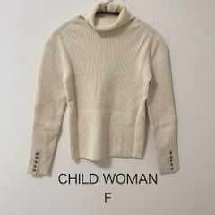 AB0549 CHILD WOMAN タートルネックウールニット ホワイト 清楚カジュアルにぴったり 冬
