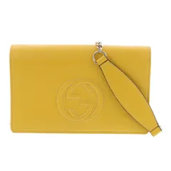 【美品】 GUCCI （グッチ） ｿｰﾎｰ ﾁｪｰﾝｳｫﾚｯﾄ バッグ ショルダー/メッセンジャーバッグ SOHO Yellow イエロー Leather レザー 598211 used:A
