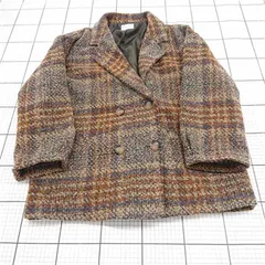 ◇ ⊇ classicalelf 長袖 チェック柄ダブルジャケットコート サイズM ベージュ ブラウン系 マルチ レディース. E  【1509100078005】