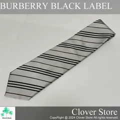 #マサ様専用！ 【極上美品Sランク】 BURBERRY BLACK LABEL バーバリー ブラックレーベル ネクタイ 剣先9.5cm ホワイト ストライプ