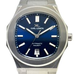 【ほぼ未使用】カルレイモン　KARL LEIMON　マジェスティ ブルー　MABL01　自動巻　青　デイト表示
