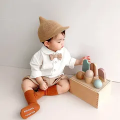 𝗻𝗲𝘄✨【即納】蝶ネクタイ付きセットアップ｜海外子供服｜韓国子供服のサムネイル
