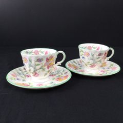1305 MINTON ミントン ハドンホール カップ&ソーサー 花柄　草花  2客 ペアセット