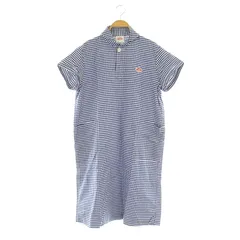 ダントン DANTON ショートスリーブ ギンガムチェックワンピース ロング 半袖 シャツワンピ 36 ネイビー /MY ■OS ■SH