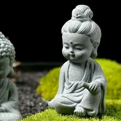 仏像 セラミック製 石像 かわいい ミニサイズ 僧侶 如来 地蔵 オフィス 寝室 リビング 茶室 カフェ 如来 観音 地蔵 1個