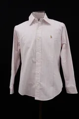 ♦03♦ Ralph Lauren CLASSICFIT ラルフローレン メンズ 長袖シャツ Mサイズ ストライプ柄 ピンク 美品