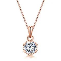 rose [SK.Whiee] 【商品】 ネックレス レディース 最高級ジルコニア ハート ネックレス ペンダント 一粒 「傾心の愛」 金属アレルギー対応 ネックレス シルバー925 ネックレス ピンクゴールド 人気 女性 アクセサリー