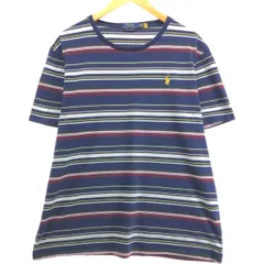 古着 ラルフローレン Ralph Lauren POLO RALPH LAUREN CUSTOM SLIM FIT 半袖 ボーダーTシャツ メンズXL相当/eaa551642