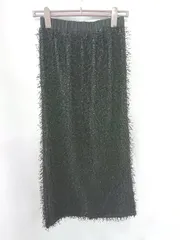 ◇ Θ JEANASIS ジーナシス フリンジ ジャガード ロング タイト スカート サイズF ブラック系 レディース E  【1508060002051】