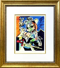 手作り額付きシルクスクリーン応用絵画title「君を守るニャンコ」