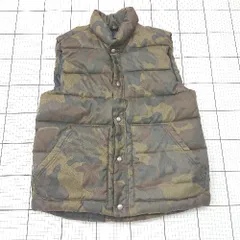 ◇ ⊇ GAP ギャップ 迷彩柄 半袖 ノースリーブダウンベスト サイズＳ グリーン系 メンズ E  【1508250004575】