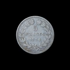 フランス 1855年 ナポレオン3世 5フラン大型銀貨（無冠） | Mercari