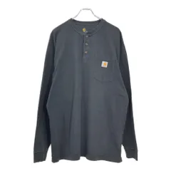 Carhartt カーハート ヘンリーネック 長袖ポケットＴシャツ ブラック(メンズ L)中古 古着 V4520