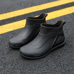 ☆ ブラック ☆ 44/27.5cm ☆ レインブーツ nabt630 レインシューズ ショート 男女兼用 晴雨兼用 レインブーツ ショートブーツ ブーツ 長靴 雨靴 ながぐつ 靴 作業靴 滑り止め すべり止め メンズ レディース 防雪 おしゃれ