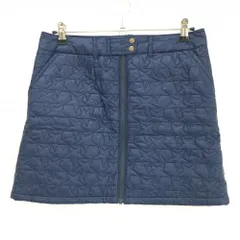 【超美品】フィラゴルフ 中綿スカート ネイビー 星柄キルト ポケットボア レディース LL ゴルフウェア FILA GOLF