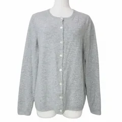 ユニクロ UNIQLO カシミヤカーディガン ニット 長袖 258-073800 厚手 クルーネック M グレー X