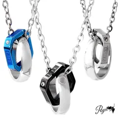 POYEL ネックレス メンズ リング スクエア サージカルステンレス