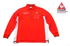 【中古】ルコックスポルティフゴルフ｜LE COQ SPORTIF GOLF｜ホワイトライン サーモライト 長袖ボタンダウンシャツ QG1439｜メンズゴルフウェア｜M