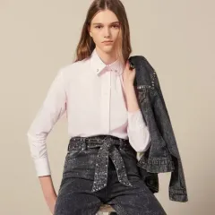美品✨sandro paris サンドロ レース リボン ブラウス コットン sandro(サンドロ) ブラウス・シャツ(レディース) - 海外通販のBUYMA