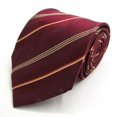 タケオキクチ ブランド ネクタイ ストライプ柄 シルク PO メンズ ワインレッド TAKEO KIKUCHI 【中古】