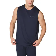 [EVANE] エバン 4WAY ストレッチ ドライタッチ トレーニング タンクトップ (S, ネイビー) 0