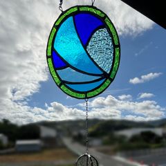 ステンドグラスサンキャッチャー"海流"