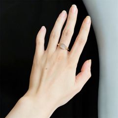 葉に眠る露＊マーキス型の細身リング
