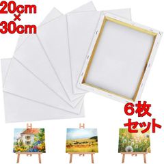 キャンバス 20*30cm 6枚/セット キャンバスボード 綿 中目 木製フレーム 水彩画・油絵画・絵画 おすすめ
